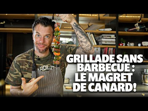 Glazed Duck Skewers with Brussels Sprouts and Apricots