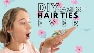 DIY Easiest hair ties ever! Fold over elastic