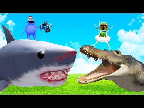 We Battled the Megalodon and the Giant Alligator in Amazing Frog Multiplayer!