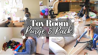 TOYROOM PURGE AND PACK // CLEANING MOTIVATION // CLEANING MOM