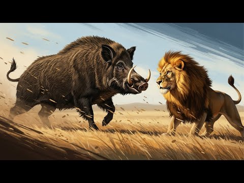Lion Attacks Giant Boar: Is the King No Match for the "Bristle Wall"?