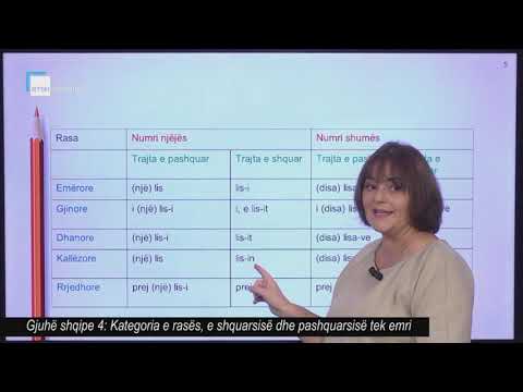 Gjuhë shqipe 4 - Kategoria e rasës, e shquarsisë dhe pashquarsisë tek emri