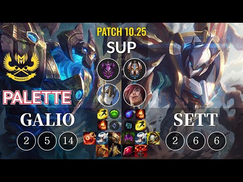 GAM Palette Galio vs Sett Sup - KR Patch 10.25