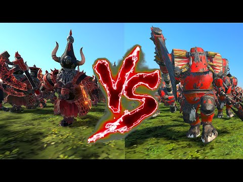 Immortals (Infernal Ironsworn) VS Crimson Killerz (Black Orcs). Total War Warhammer 3