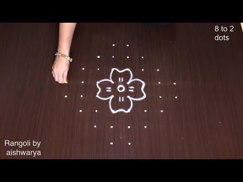 8x2x2 Flower Kolam Simple Muggulu