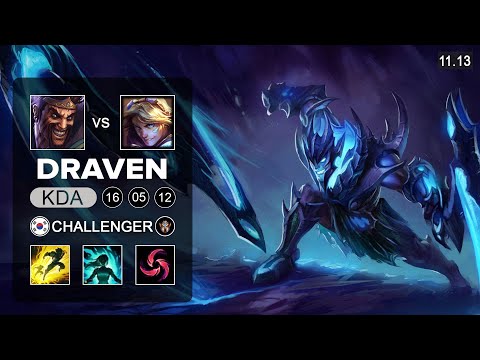 Draven ADC vs Ezreal - KR Challenger Patch 11.13