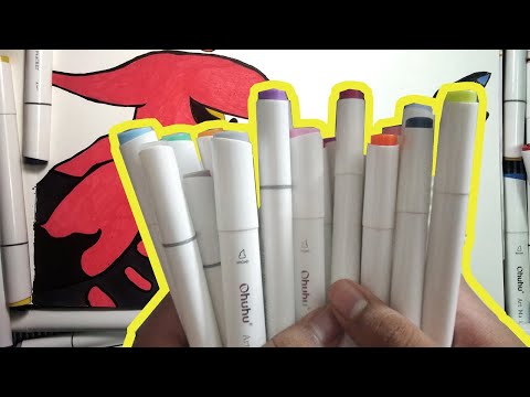 Using EVERY SINGLE marker I own to colour this artwork! Ohuhu marker illustration