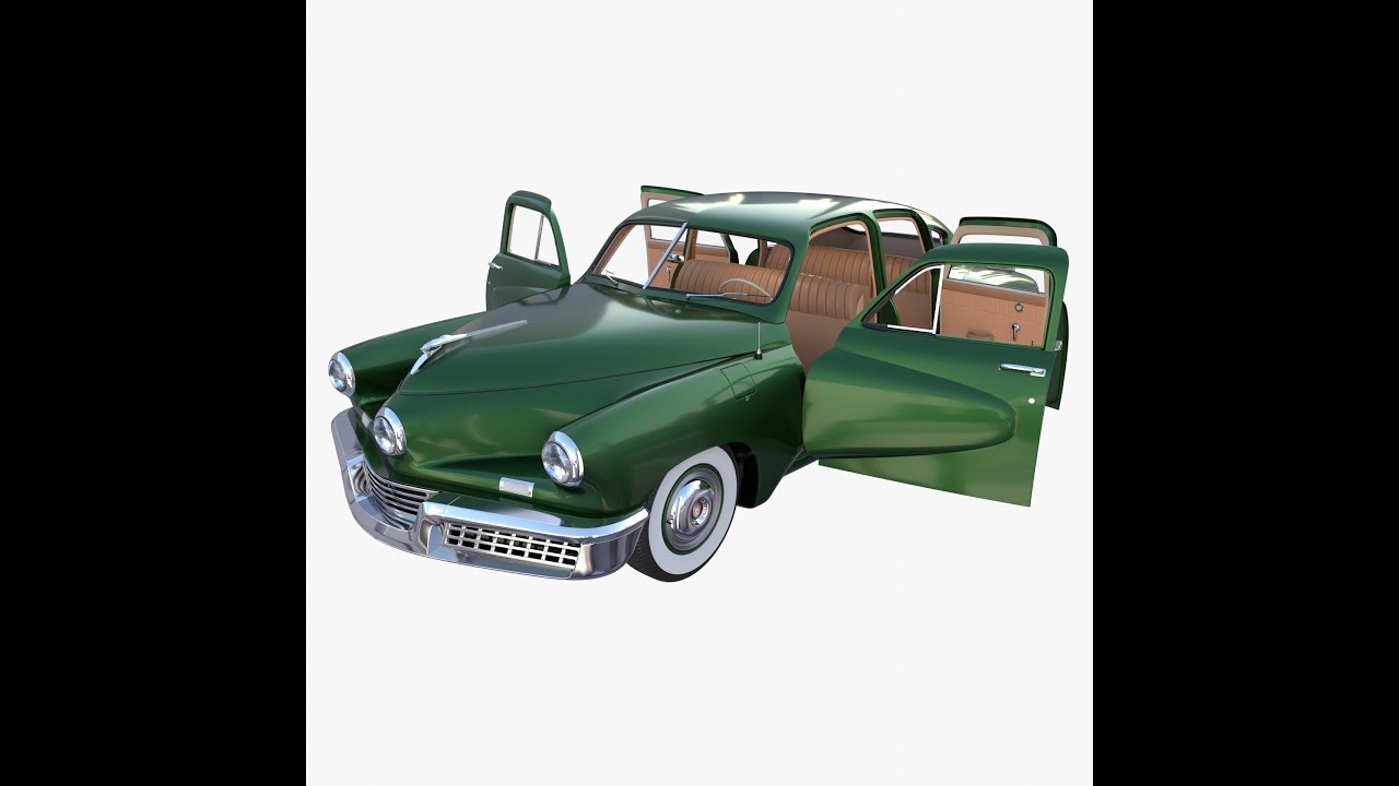 Tucker 48 Green with Interior 3D Model