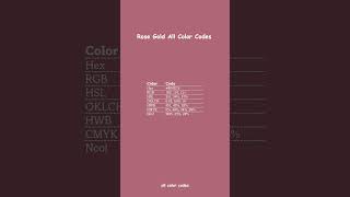 rose gold all color codes #B76E79