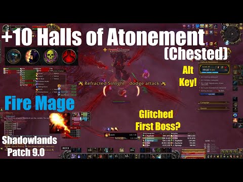 +10 Halls of Atonement Chested - Level 60 Night Fae Fire Mage PoV - World of Warcraft Shadowlands