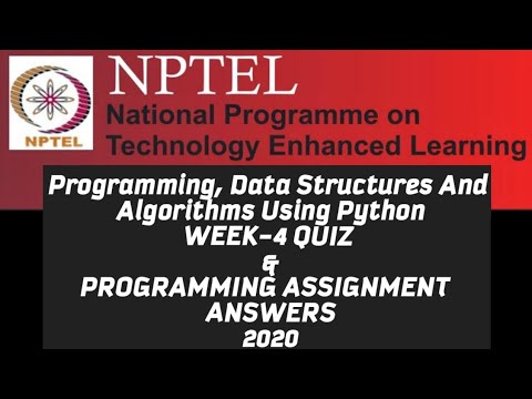 Programming Data Structures And Algorithms Using Pythonweek 4quiz Programming Assignment