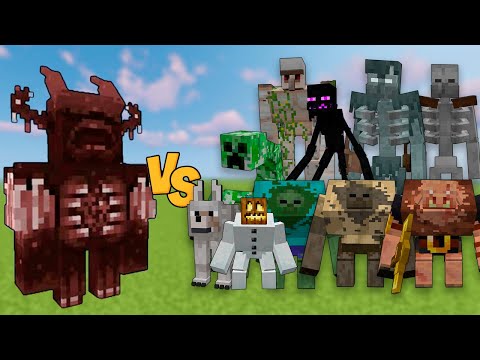 Bulky Warden vs All Mutant mobs - Mutant creatures vs Bulky Warden in Minecraft (1.20)