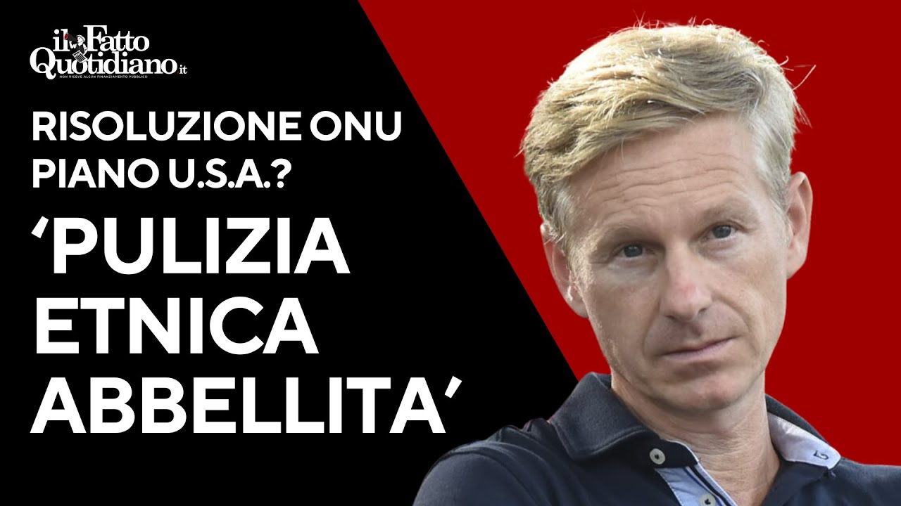 Orsini: "L’Onu approva il piano di risoluzione Usa con Gaza. E' solo pulizia etnica abbellita"