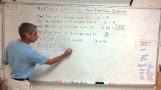 7th Grade - Translating English into Math Expressions and Equations 10/30/12