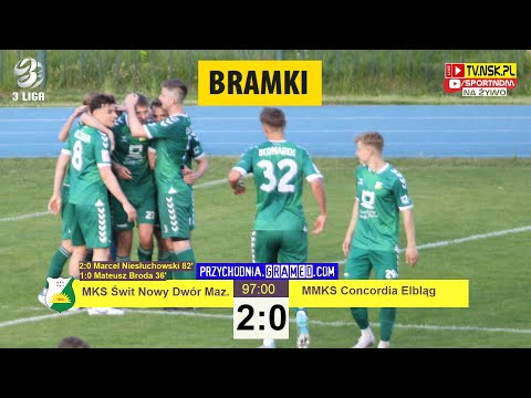 tv.nsk.pl [bramki] MKS Świt Nowy Dwór Mazowiecki - MMKS Concordia Elbląg 2:0 (1:0) 2023-05-13 17:00