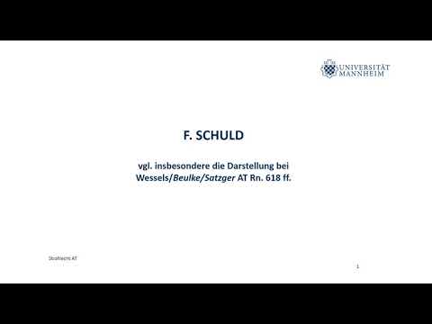 Strafrecht AT Teil 11 (Schuld)