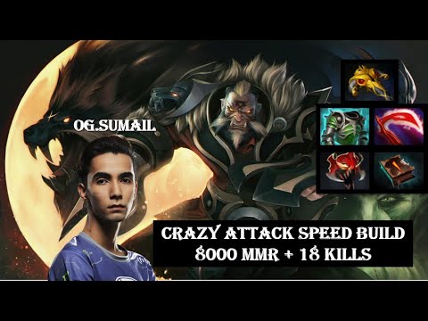 OG.Sumail (Lycan) CRAZY Attack Speed Build | 18 Kills in 8k MMR Ranked Match