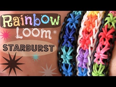 RAINBOW LOOM : Starburst Bracelet - How To | SoCraftastic