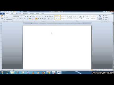 Microsoft Office Word 2010 Create a New Document