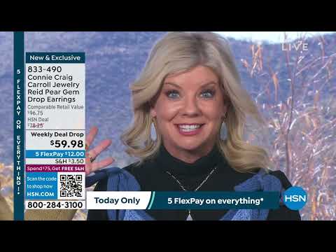 Connie Craig Carroll Jewelry Reid Pear Gemstone Drop Ear...