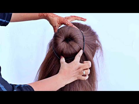 Attraktive Hochsteckfrisur | Hochzeitsstil Hoher Dutt für Damen | Hochgesteckte Frisur