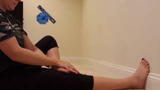 Testing your flexibility - at home sit and reach.