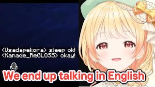 Kanade talking with Pekora in English for no reason