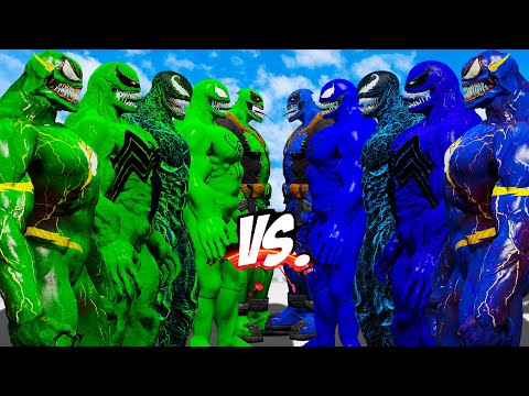 TEAM BLUE VENOM VS TEAM GREEN VENOM - VENOM BATTLE - EPIC SUPERHEROES WAR
