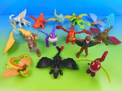2014 HOW TO TRAIN YOUR DRAGON 2 SET OF 14 McDONALD'S HAPPY MEAL MOVIE TOY'S VIDEO REVIEW
