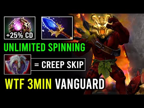 WTF 3Min Vanguard 1v5 Endless Spinning Axe Nonstop Chop Chop | NEW Offlane Guide 7.33d Dota 2