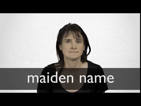 What'S Maiden Name Mean  