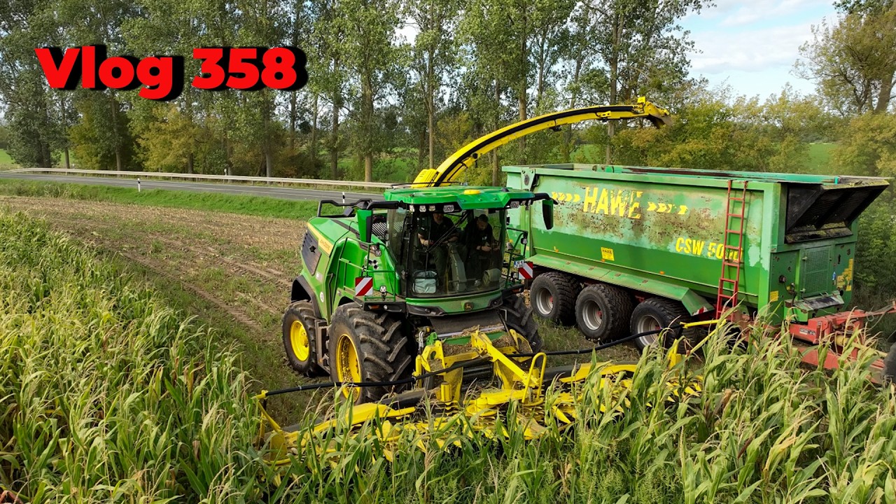 Vlog 368 Endlich Maissernte! Mit John Deere F8 600 und Maschinesync + Überraschung im Ertrag!