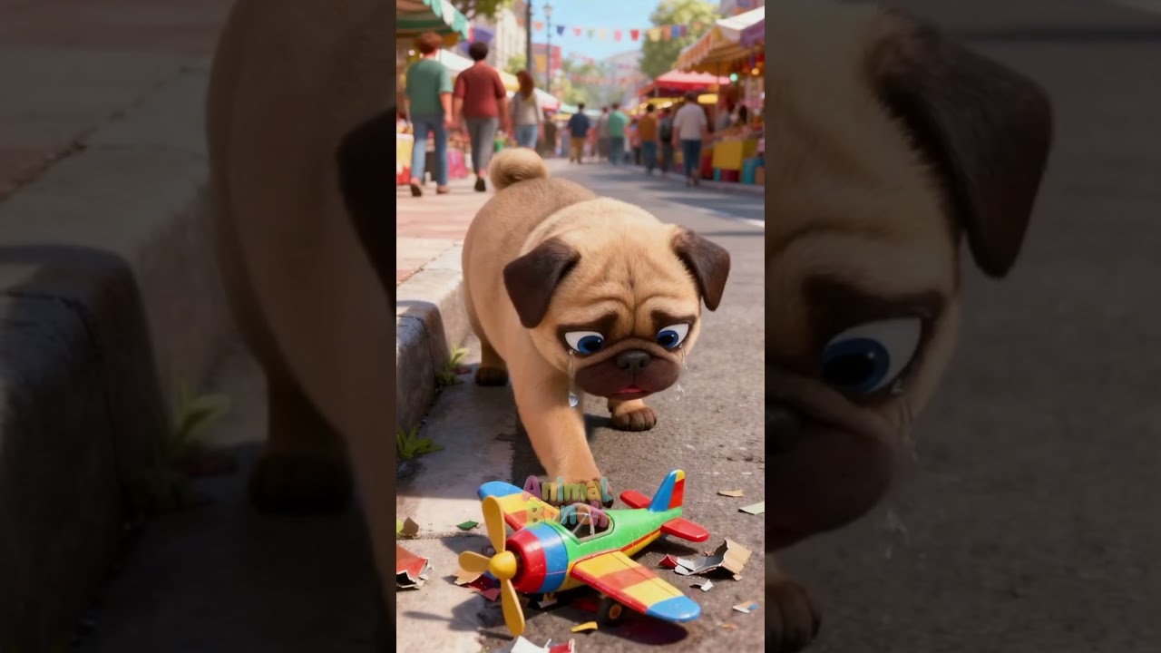 Oh No! 😱 Poor Dog BROKE the colorful Airplane✈️💔#shorts #funny #animals #comedy#cat#cartoon #cute