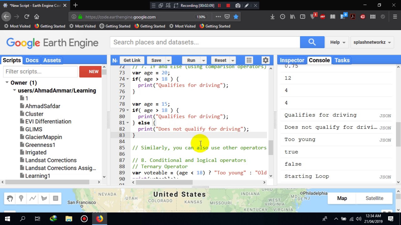 Google Earth Engine - JavaScript (JS) Basics