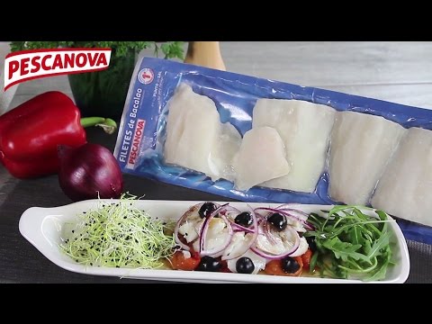 Ensalada templada de bacalao y pimientos en 5 minutos