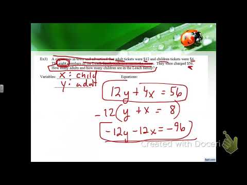 Algebra Systems word problems notes