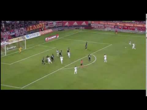 M. Carcela Amazing Free Kick Goal - Olympiakos Piraeus vs Partizan ( 1-0 )