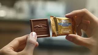 Ghirardelli who is the woman in Milk Chocolate Caramel SQUARES