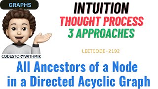 YouTube video 'All Ancestors of a Node in a Directed Acyclic Graph | 3 Approaches | Leetcode 2192 |codestorywithMIK'