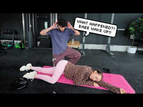 PASSING OUT WHILE WORKING OUT PRANK ON MY FIANCE! *CUTE*