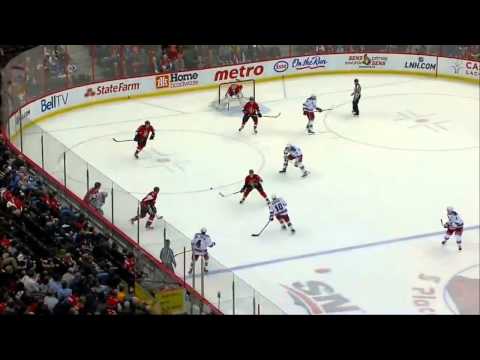 Colin Greening Empty net goal (New York Rangers vs Ottawa Senators Mars 28, 2013) NHL HD
