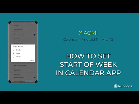 How to Set Start of week in Calendar app - Xiaomi [Android 11 - MIUI 12]