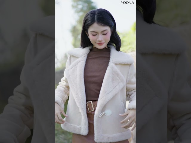ED19S287 - Áo khoác da lộn lông