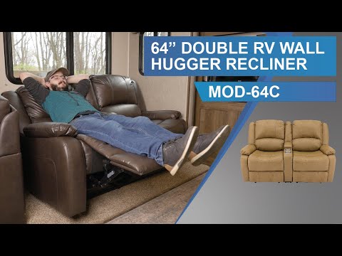 RecPro Charles 64" Double RV Wall Hugger Recliner Sofa RV Loveseat