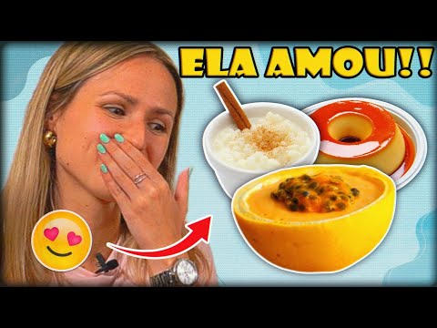 YOUNG SPANISH PEOPLE TASTING BRAZILIAN DESSERTS FOR THE FIRST TIME! (PAVÊ, PUDIM, CANJICA)
