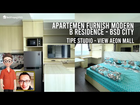 JUAL RUGI , Apartemen B Residence Tipe Studio Furnished di BSD City hanya 500 juta, dekat AEON Mall