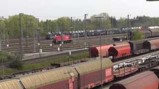 preview picture of video 'treinen, Züge, trains 6-5-2013, mashalling yard and station, Bf und Rgb Maschen,  BRD, part 1 of 2'