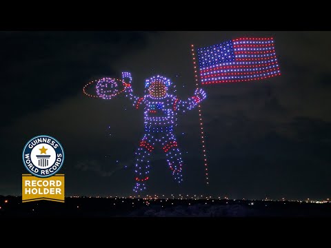 Image for YouTube video with title GUINNESS WORLD RECORD Fourth Of July Drone Show! (1,000+ Drones) viewable on the following URL https://www.youtube.com/watch?v=zdOTV2RH9IY