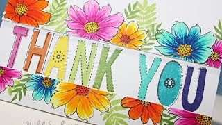 Big Bold Thank You &amp; Flowers Card
