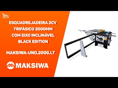 Esquadrejadeira UNO-2000I 2CV Trifásico 2000mm com Eixo Inclinável Black Edition - Video